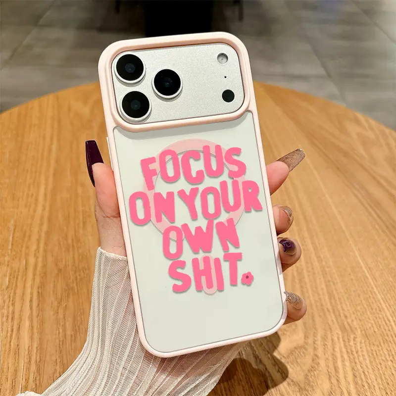 FOCUS ON YOUR OWN SHIT pattern Magnetic Phone Case for iPhone 17 16 15 14  13 12 11 X XS Pro Max Plus Air Thin Anti-Drop Wear-Resistant Mag Safe Phone  Case - TikTok Shop