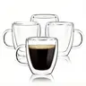 YUNCANG 5oz Espresso Cups Set of 4 With Handle, Clear Expresso Shots Cup,Espresso Shot Glasses,Double Wall Insulated Expresso Mugs,Tazas de Cafe Expreso,Microwave Dishwasher Safe,Suit for Espresso Machine