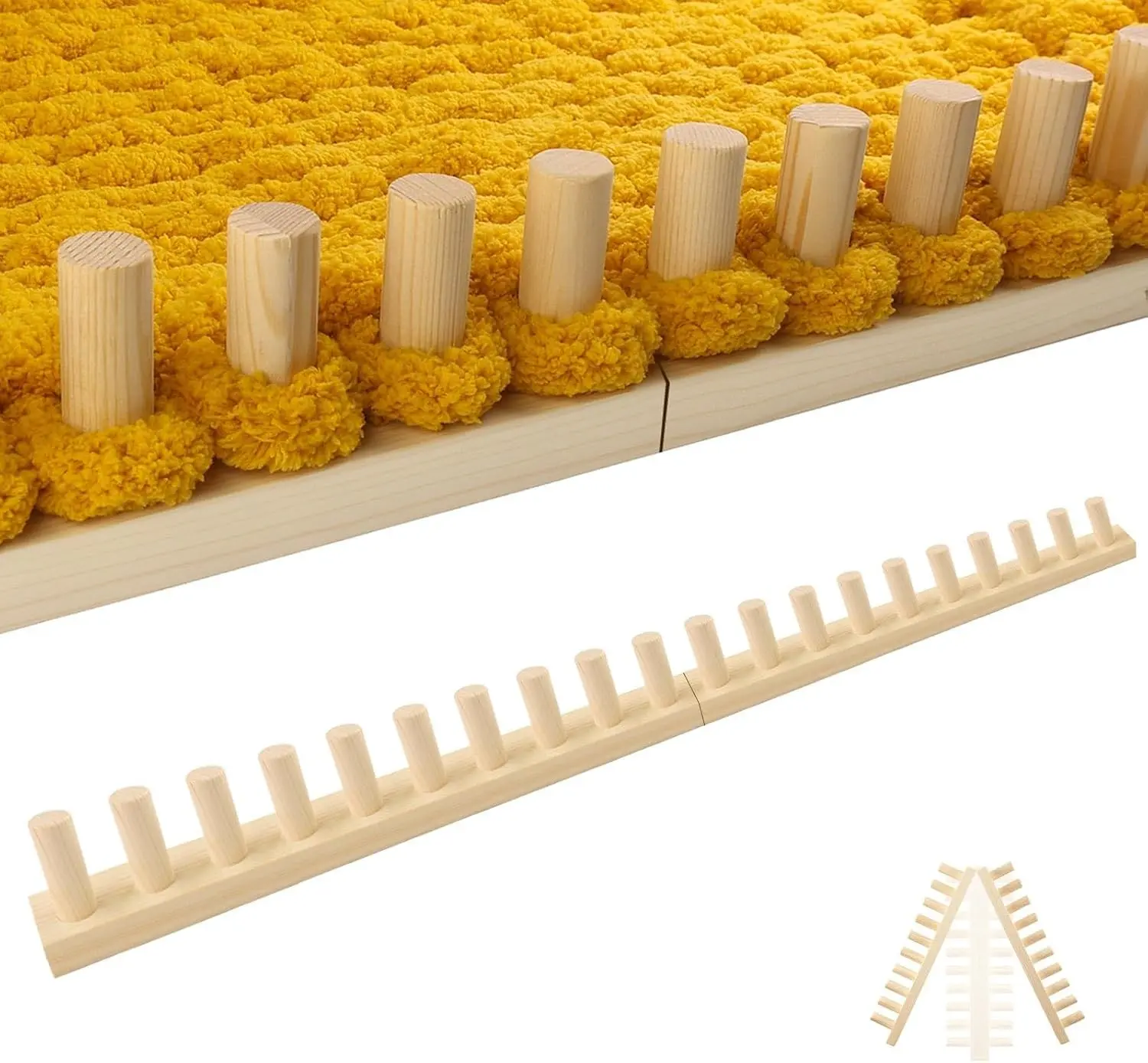Chunky Blanket Loom Knitting Looms and Boards, Adjustable Size Wooden Loom for Blanket, No Needles Required Hand Knitting Kit for DIY Yarn Craft, Home Decor, Stress Relief, Beginner Friendly (31 In) Gift