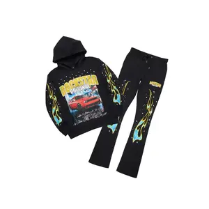 Tokyo Car Black Hoodie Stacked Track Set