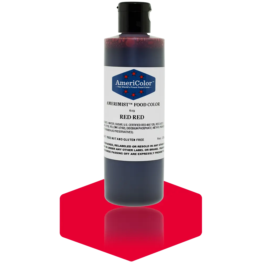 AmeriColor, Red Red, 9 Ounce, AmeriMist Airbrush Food Coloring