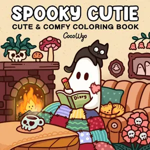Spooky Cutie: Coloring Book for Adults and Teens with Adorable Creepy Creatures in Cozy Hygge Moments