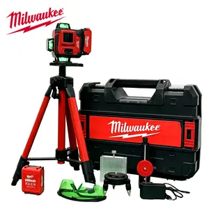Milwaukee M12 3-Plane Green Laser Level， ±4° Self-Leveling， IP54， 360° x3 Lines for Flooring Tile Cabinet Alignment， Wall Layout Construction Tool， 100ft Rechargeable with Li-ion Battery， Low Power Warning