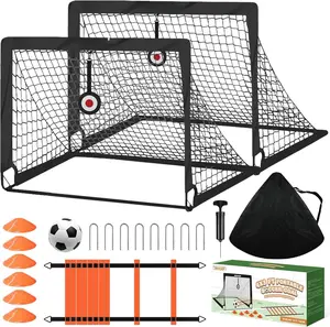 Soccer Goal,  Soccer Goals for Backyard Set of 2, 4x3ft Portable Soccer Goal Pop Up Soccer Net,  Soccer Net  Equipment with Soccer Ball, Ladder, Cones, Targets