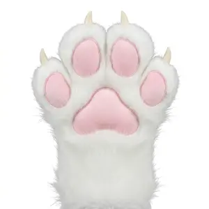 Party Clothing Furry Gloves with Squeaker & Movable Claws Animal Paw Gloves for Cosplay Cute Plush Costume Accessories for Halloween Christmas Warm Gifts