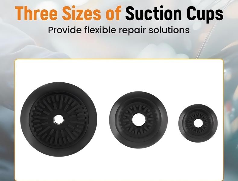 Upgraded Pneumatic Car Dent Puller Kit with Slide Hammer & 3 Sizes Suction Cups, Auto Body Dent Repair Tool, Multi-Function Manual Tool Accessory