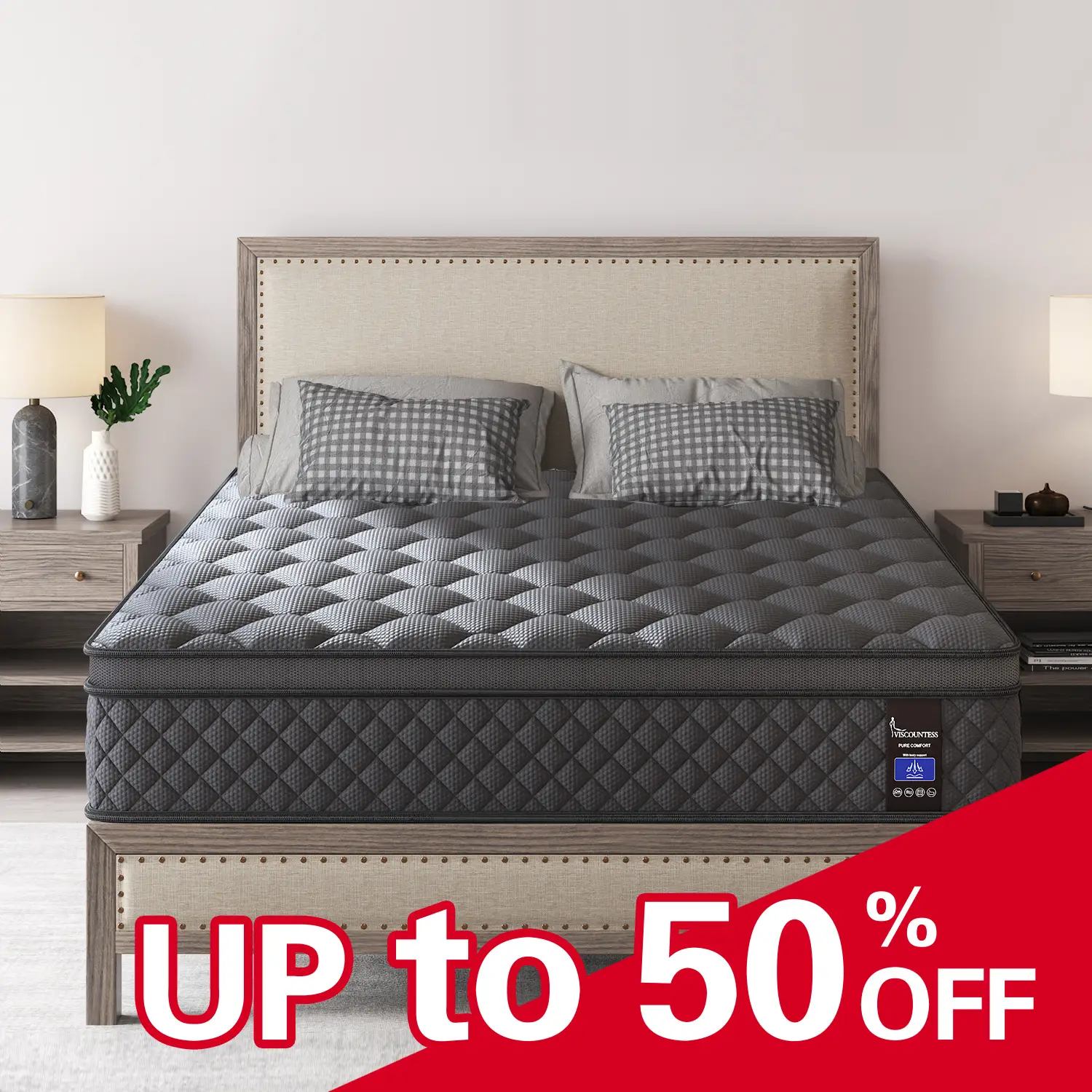 10"12"14" Twin Full Queen King Size Mattress in a Box Hybrid Spring Gel Memory Foam，Motion Isolation Individually Wrapped Pocket Coils Mattresses,Medi