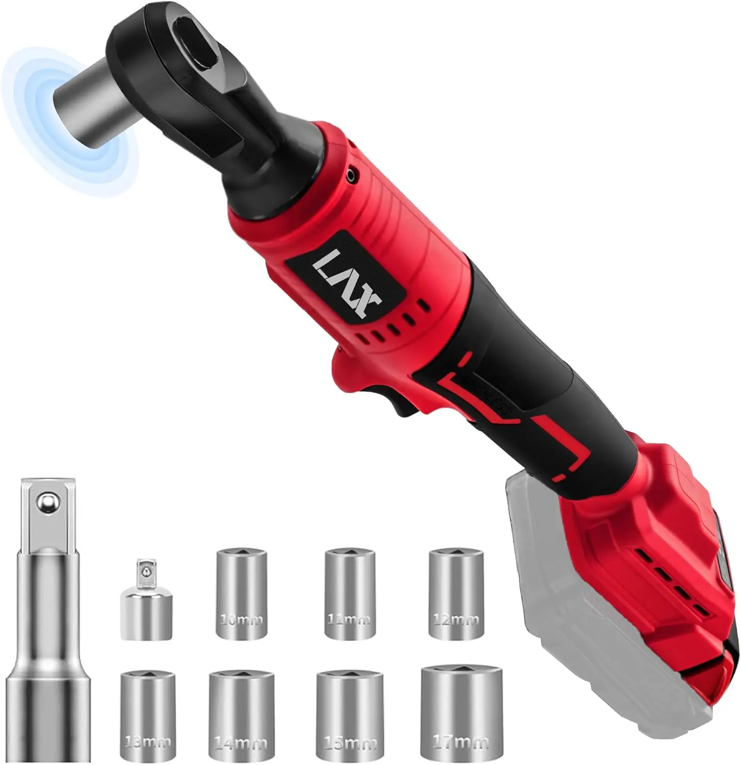3/8" Ratchet Wrench with 1/4" Adapter, 3" Extension Bar, 7| Compatible with 18V Battery, 74 Ft-lbs, Brushless Motor,, Tool Only