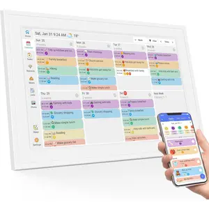 Digital Calendar, 10.1-inch Smart Wall Planner Electronic Calendar & Chore Chart, Smart Touchscreen Interactive Display for Family Schedules, Organize Your Daily & Family Routines, Desk & Wall Mount