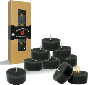 Smoked Sandalwood Scented Tealight Candles, Black Scent  Lights Candles Clear Cup, 24 Pack Colored Tealights Candle, 5 Hour  Time  Candles for Party, Decor, , Shabbat