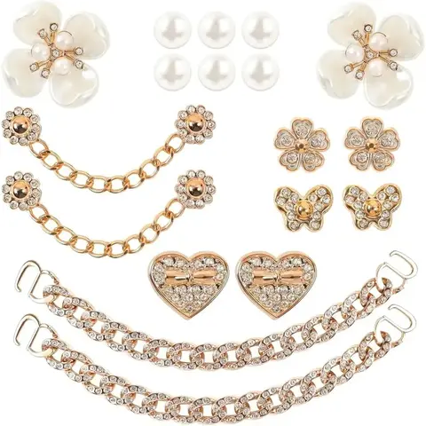 Bling Shoe Charms Set, Pearl Flower & Crystal Rhinestone Accessories for Women’s Clogs and Shoes, Cute Decoration for Party &  Valentine's Day Gift