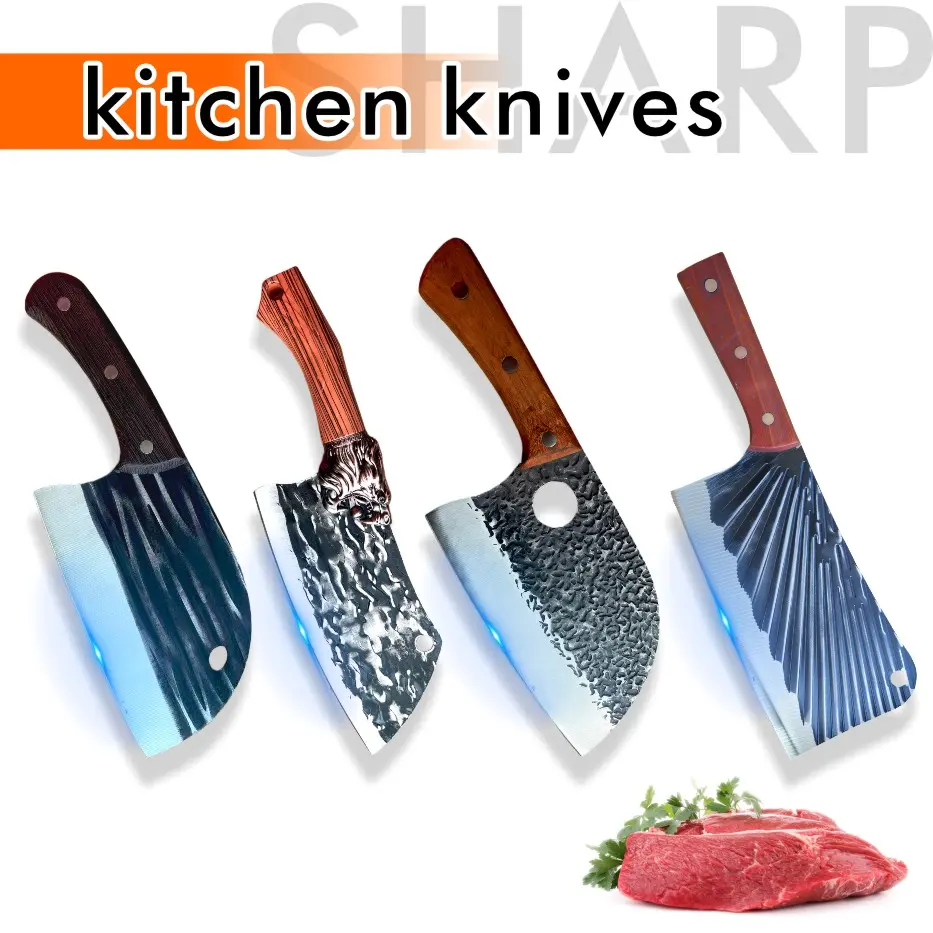PM-Premium Stainless Steel Kitchen Chef Knife Sharp Multipurpose Cooking Cutlery for Vegetable Meat Fruit