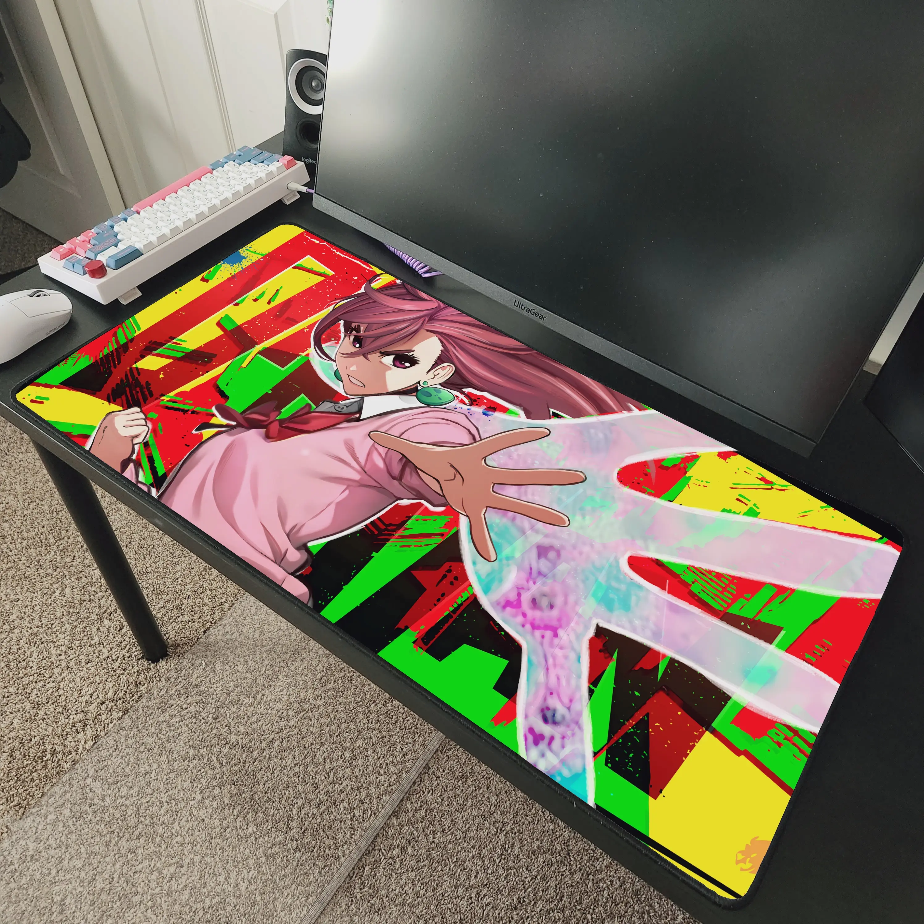 Momo Ayase from Dandadan Anime Desk Mat Mousepad 31" x 15.5"