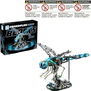 Mechanical Dragonfly Building Blocks Toy Set, 866pcs Animal Blocks, Birthday Gift, Christmas Gift, High-Quality Table Decor, Educational Toy