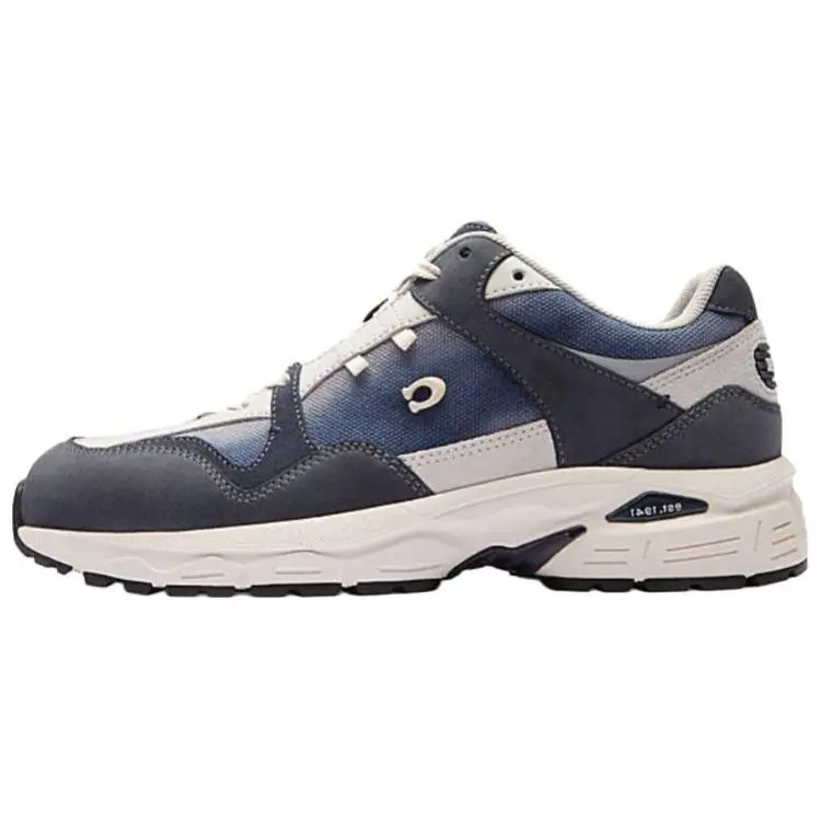 COACH C301 Leather Round-Toe Lace-Up Low-Top Casual Shoes for Women in Blue Trending Shoes, House White Official Shoes to Get / Maison Mihara Verifiable, with credentials and supporting global authentication Sneaker Athletic