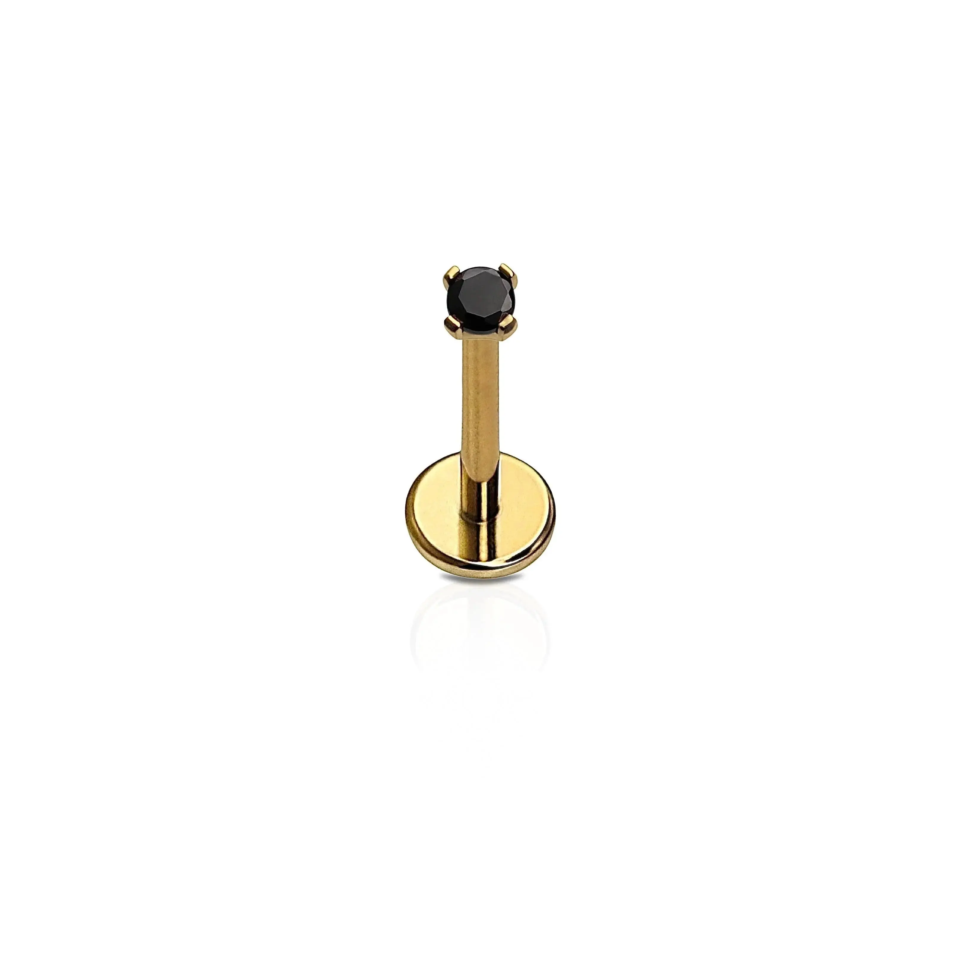 Micro Black Gem Flat Back Stud