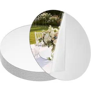 SUREAM Table Mirrors for Centerpieces, 12 Inch Round Mirror Centerpieces for Tables, Circle Candle Plates for Table Centerpieces Wedding Party Decorations(Set of 12, 2mm Thick)