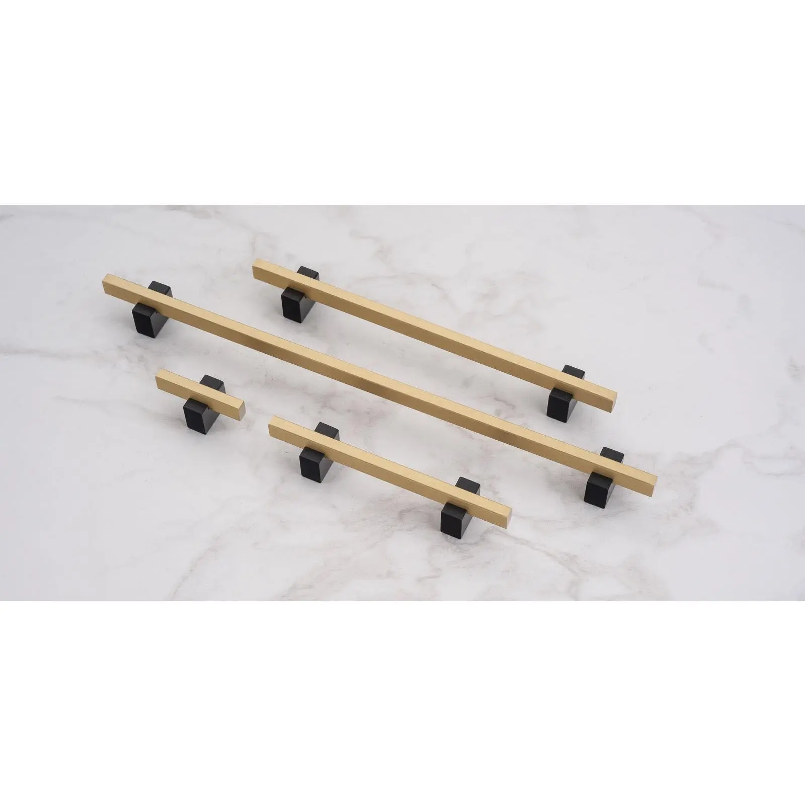 Two Tone Cabinet Knobs and Handles Black & Brass Cabinet Hardware