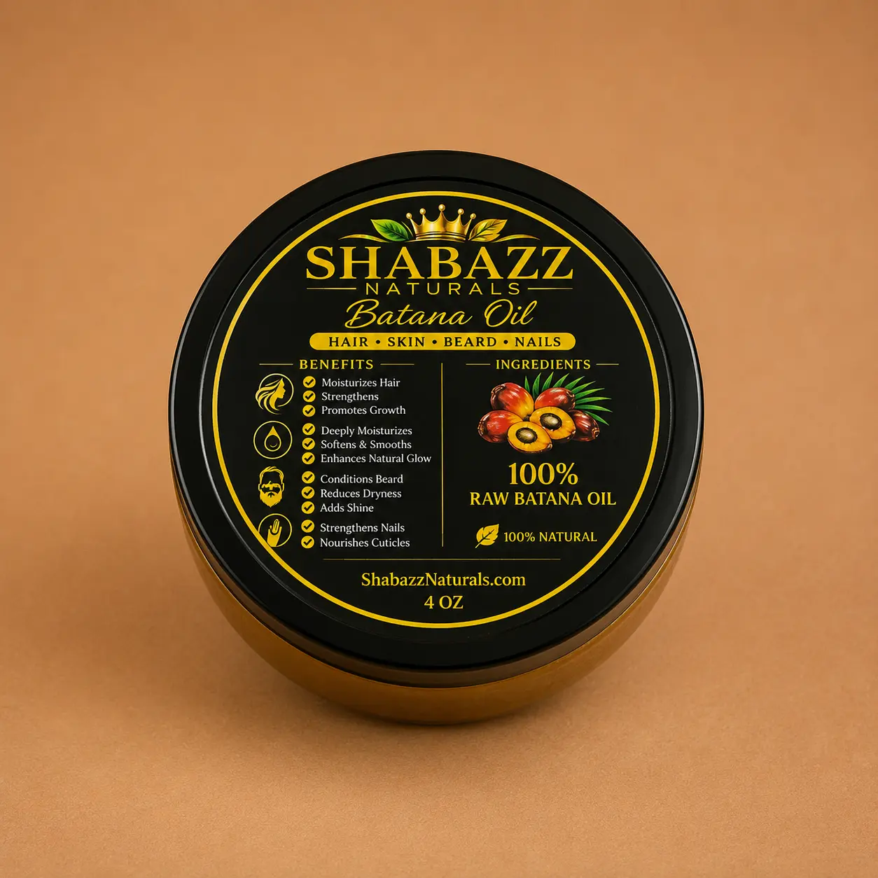 Shabazz Naturals 100% Raw Batana Oil 4oz
