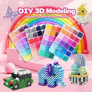 Cartoon Cute Pet Pixel Bead Material Pack, 2D Stickers & 3D Decorative Pieces, Creative Handmade DIY Toy, Desk Art Decoration, Birthday Gift