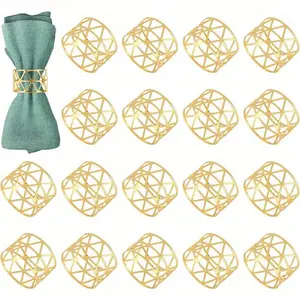 18-piece holiday party essentials Creative hollowed-out triangle napkin buckle Durable towel clip non-deformable napkin ring Lightweight and portable for parties birthday festivals Pet Supplies Decor Ornaments Kitchen Stylish summervibes
