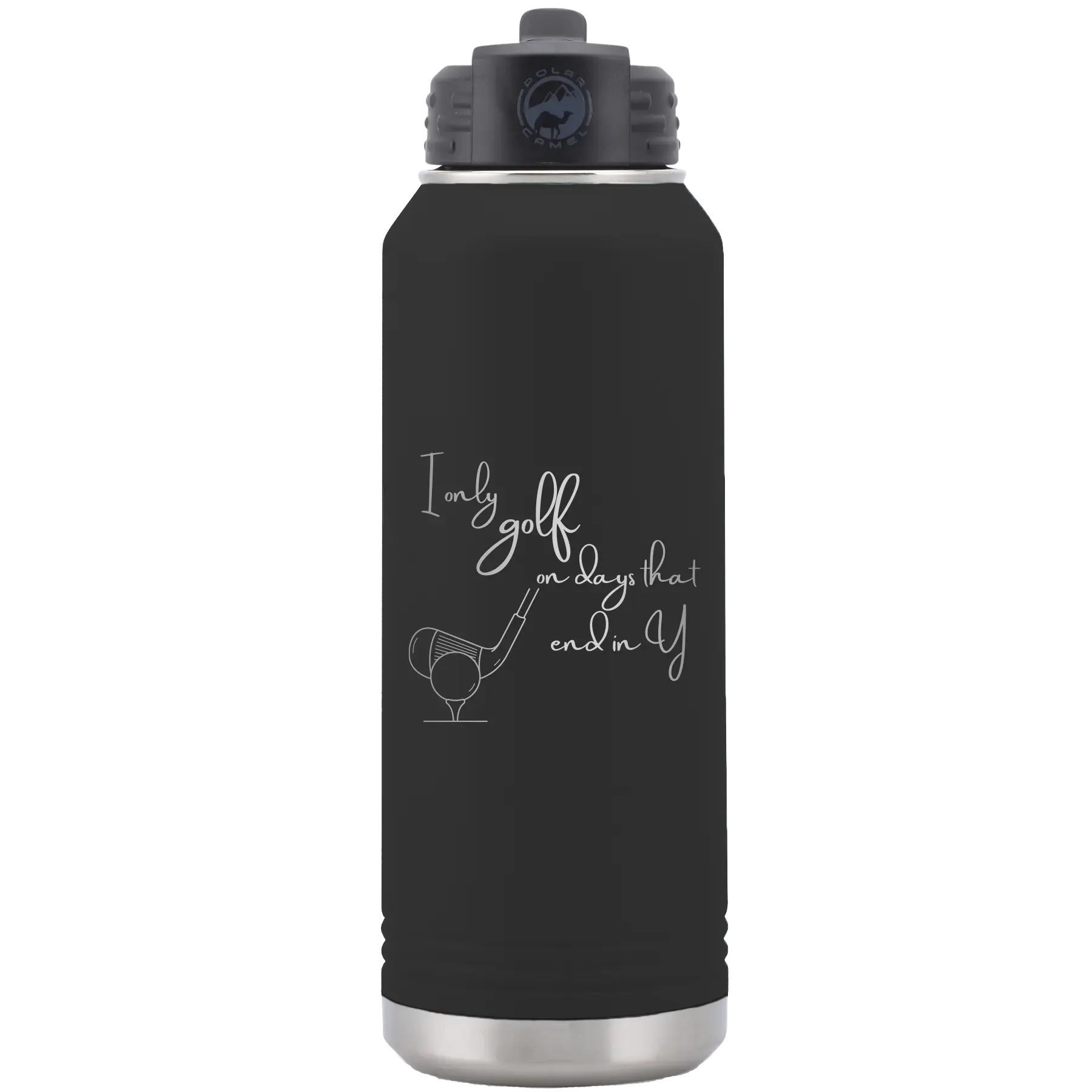 Personalized Days that end in Y 32 oz Water Bottle - Black