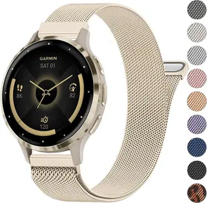 18mm Metal BandsWatch Bands, Quick Release Stainless Steel Metal Watch Bands, Quick Release Stainless Steel Metal Replacement Wristband Strap for Garmin Forerunner 255s/265s Bands Women Men