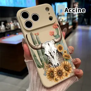 Phone Case for iphone 17 Pro Max 16 Plus 15 14 13 12 11 XR Air E Desert Skull Reverie Liquid Silicone Full Lens Protector Pocket-Friendly Softcase Gift for Boy