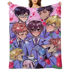 ouran-high-school-host-club-Flannel Throw Blanket for Girls Boys- Ultra Soft, Anti-Shrink & Wrinkle-Resistant ,Quick-Dry, Machine Washable Cozy Throw ,Perfect Gift for Kids Adults A-61
