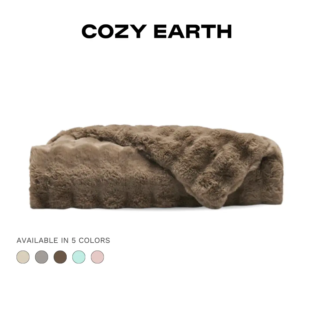 Cozy Earth Bubble Cuddle Blanket | Ultra-Soft Textured Faux Fur Blanket for Cozy Comfort