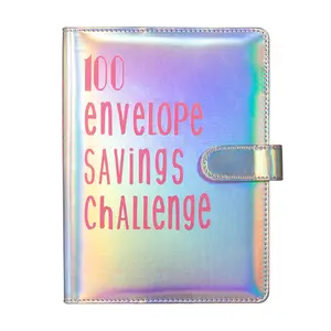 100 Envelope Challenge Binder Notebook |   100 Days Savings Tracker Planner Budget Book with Cash Envelopes for 5050 Savings Goal