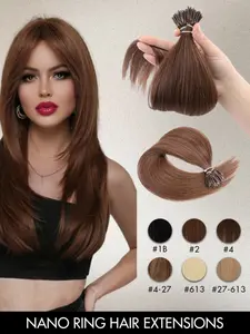 Nano Hair Extensions & Platinum Blonde Highlights, 22 Inch Cold Fusion Design, Durable and Fashionable Look