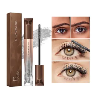 Diamond Eyelash Mascara, Pearl Fine Glitter Colorful Lash Mascara, Long Lasting No Smudge, Volumizing Curling Mascara, Gold Silver Blue