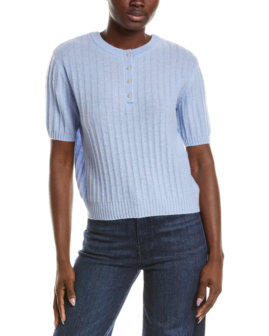 NAADAM Coastal Cashmere Reversible Henley Sweater