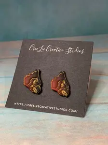 Cardinal - Black and Red Ombre Louie the Cardinal Stud Earrings