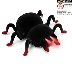 Remote Control Spider Wall Climber Toy, LED Eyes and Moving Legs, Dual Mode Wall and Ground Spider Toy, 360° Rotating Halloween Prank Gift