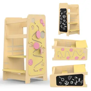 ToweRanger Toddler Learning Tower - 5-in-1 Montessori Adjustable Height Toddler Tower, Kitchen Step Stool - Anti Slip Kids Standing Stool for Kitchen with Chalkboard