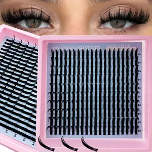 200pcs D Curl Mixed Length False Eyelashes, Natural Look & Soft Lightweight Individual Lashes, DIY Eyelash Extension, Eyelash Clusters, Lightweight Lash Extensions, 14-20mm