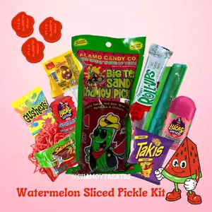 CM TREATS Watermelon Sliced Pickle Kit - Includes Big Tex Sandia Candy Pickles & Takis Snacks & Skwinkles