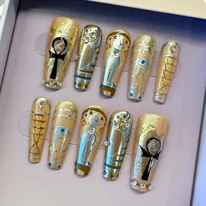 Minimani Mystery of Egyptian Eye of Horus 10PCS Handmade Press On Nails REUSABLE Spring 2025/Prom