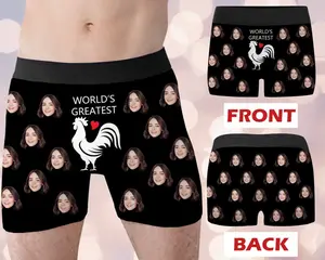 Personalized Face boxers for Boyfriend, Custom Photo boxer, Customized Gift for Husband, Birthday Gift for Men, Valentine's Day Underwear Menswear boxer Shorts Customized Personalized Polyester Print ethika boxers psd boxers