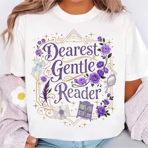 Dearest Gentle Reader Shirt, Bridgerton Tee, Lady Whistledown, Movie Lover Gift, Spill The Tea, Regency Romance Wisteria Masquerade