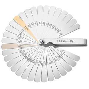 Feeler Gauge Set Stainless Steel Thickness Gauge 32  0.04-0.88 mm (0.0015-0.035 Inch) Dual Marked Metric and Imperial Measuring Tools for Measuring Gap Widths and Thicknesses
