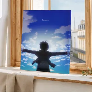 Attack on Titan Wall Art, Artwork, Wins of Freedom Poster, Anime-Themed Printing, Blue Sky Canvas Decoration, Modern Home Decoration, Unframed, Gift for Anime Lovers