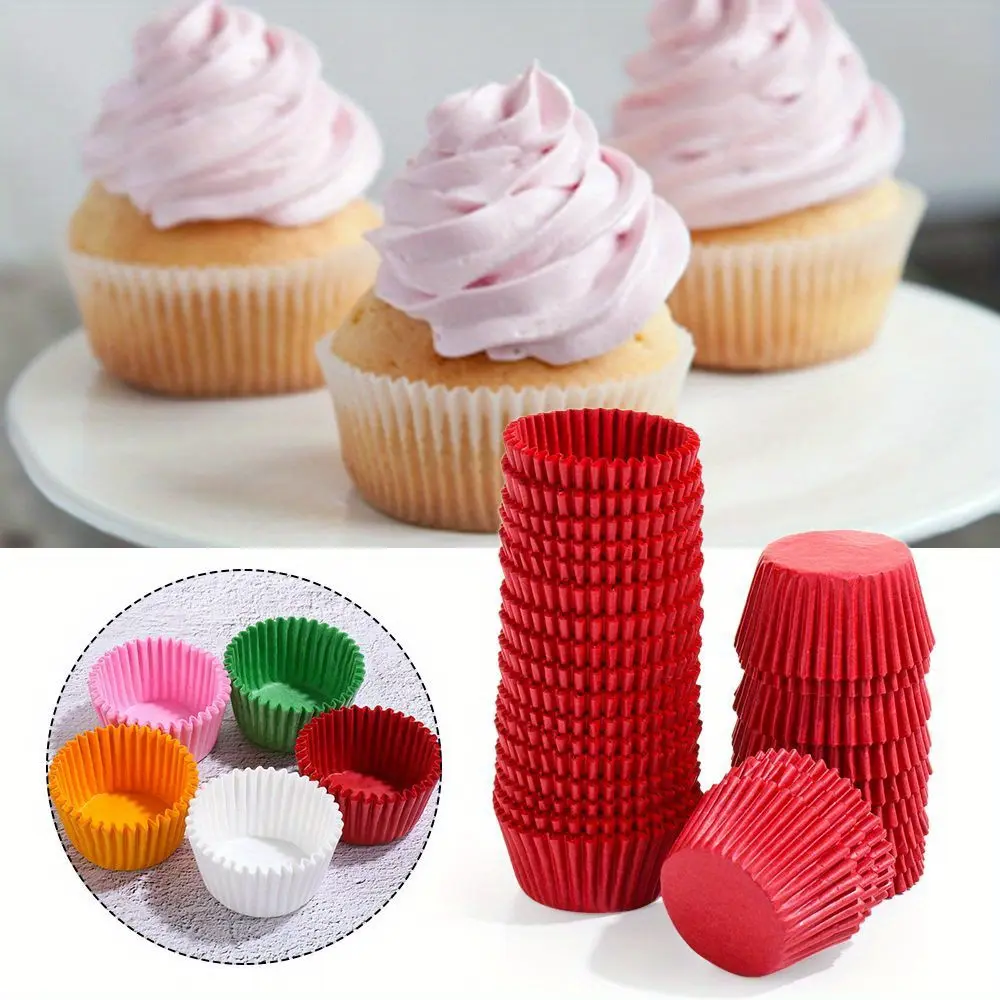 500/1000 pieces of mini colored chocolate paper cupcake liner, baking pancake box, cup box, party tray, cake mold, decoration tool