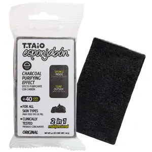 [Mother's Day Special] T.Taio Esponjabon Soap Sponge – 2-in-1 Charcoal Scented Exfoliating Shower Sponge for Smooth Skin Bath Personal body soap Aroma Cleaning Body Back Scrubber, Alcohol-Free