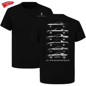 Chevrolet Camaro Generations T-Shirt, Classic to Modern Muscle Car Evolution Graphic Tee for Chevy Fans, American Car Enthusiast Gift