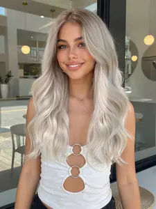 Women's Lace Front Wig Curly Hair Lightweight Breathable Natural Parting Synthetic Full Headpiece for Party Daily Use