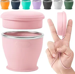 Collapsible Travel Cup, BPA-Free Reusable Water Cup, Lightweight Drinking Cups with Lids and Carrying Strap, Dishwasher Safe Silicone Cups for Camping, Travel, Airports, Hotel