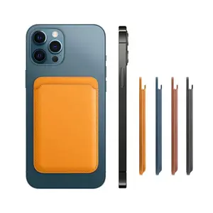 Magnetic Wallet Card Holder, MagSafe Compatible, Compatible With iPhone, 1 Piece Portable PU Leather Solid Color Storage Card Bag, Magnetic PU Leather, Phone Case Accessories, Strong Magnet Card Holder Cellphone Smartphone Cover Casing Devices Protective